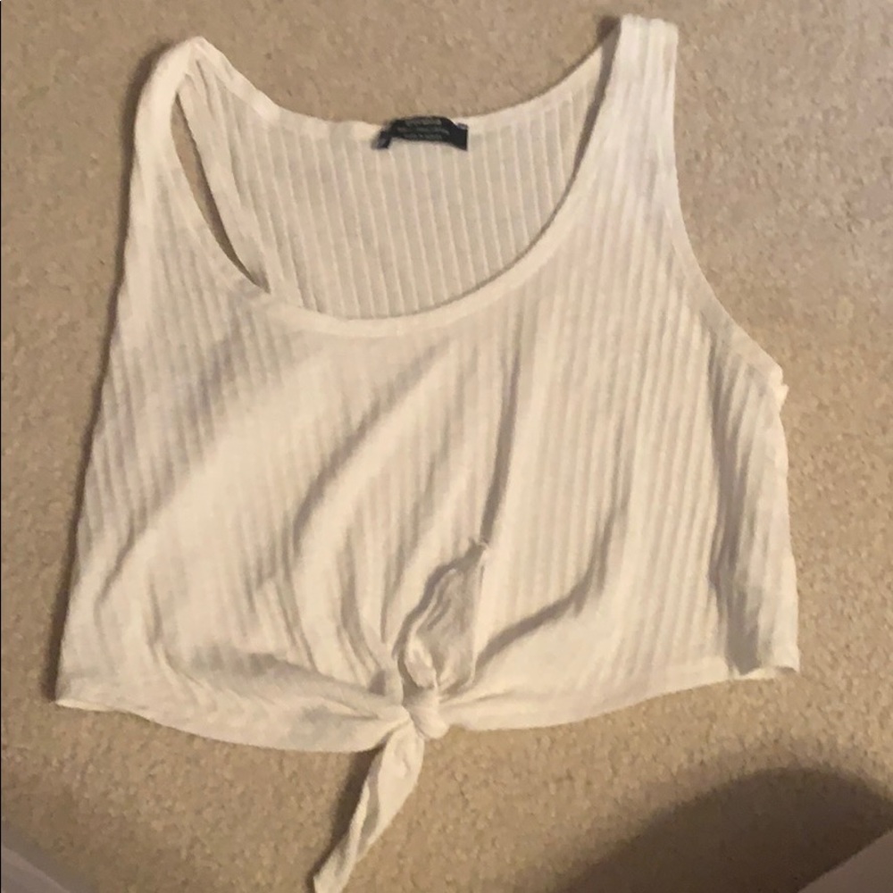 White cropped tank top